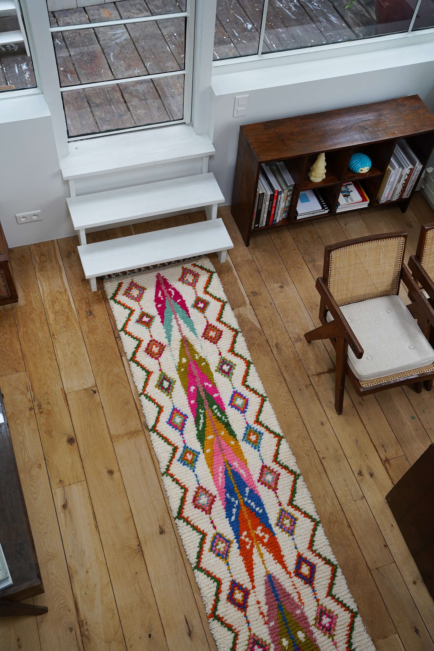 Handmade and Colorful Sheep's Wool Hallway Rug 290 x 70 cm