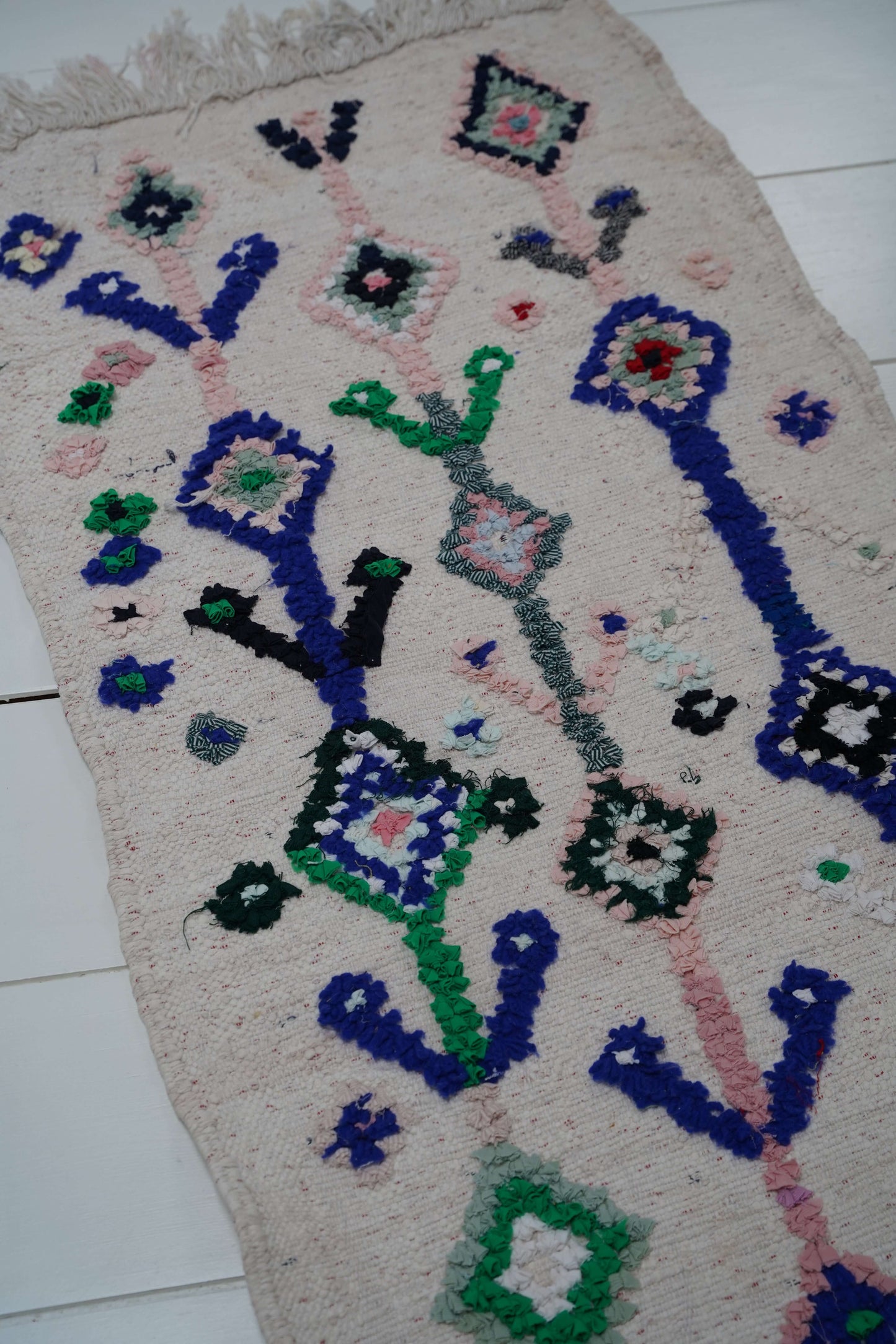 Small Colorful Boucharouite rug 130 x 65 cm