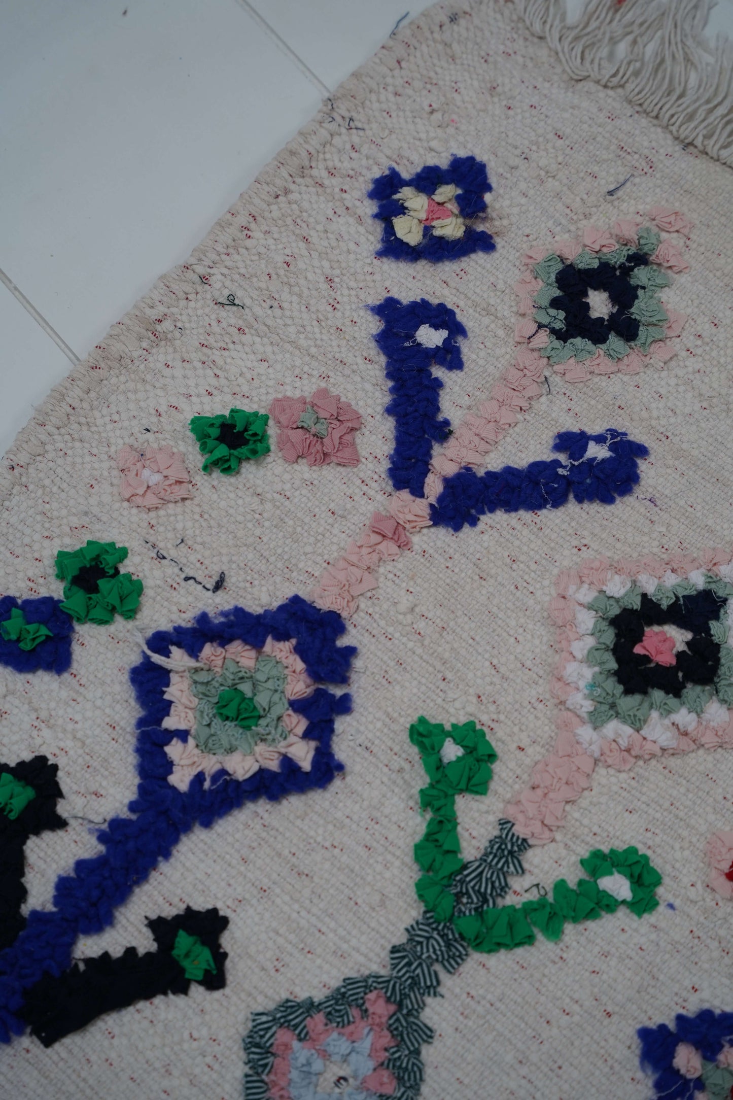 Small Colorful Boucharouite rug 130 x 65 cm
