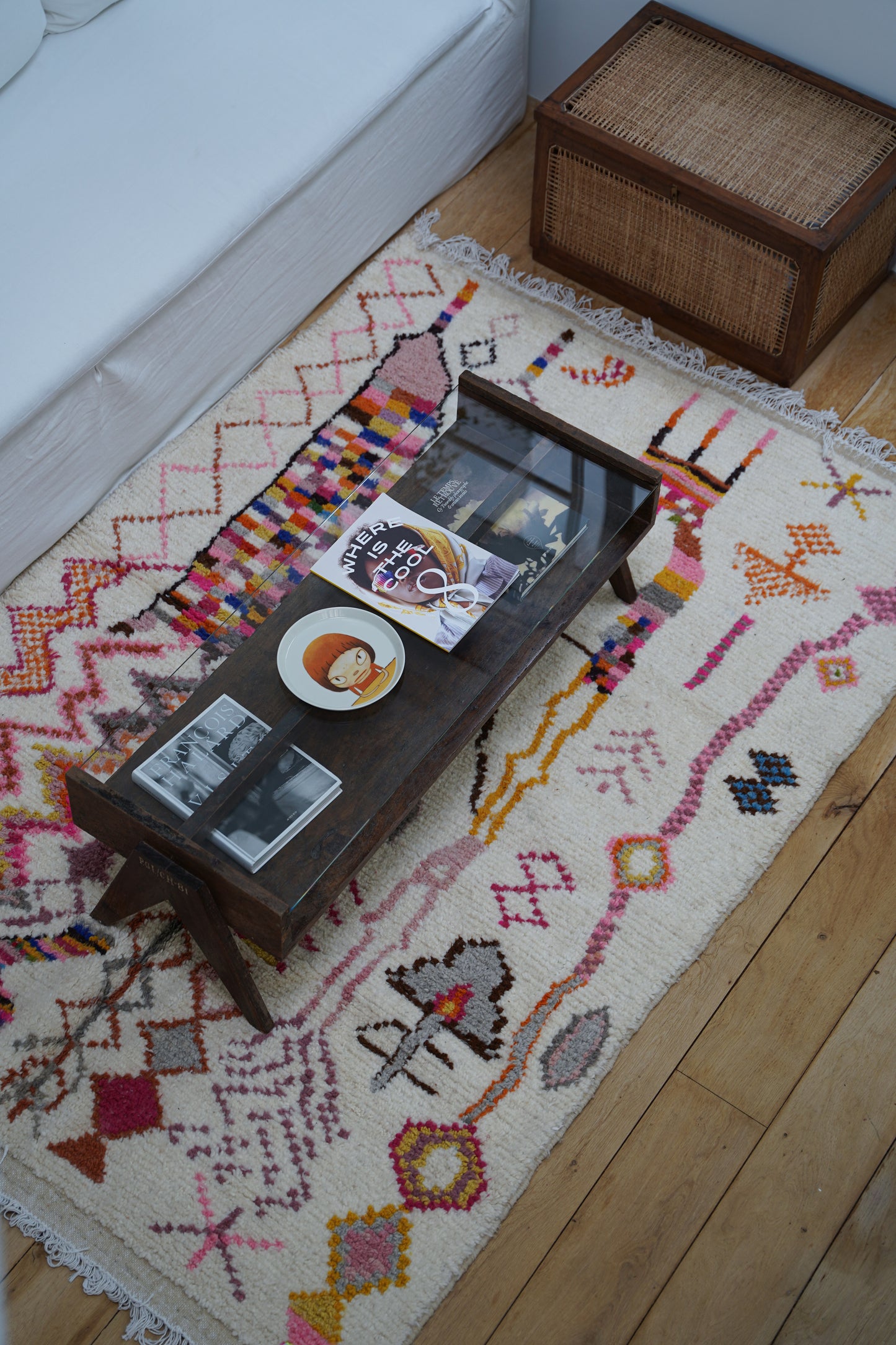 Tapis Coloré Artisanal en Laine de Mouton 230 x 155 cm