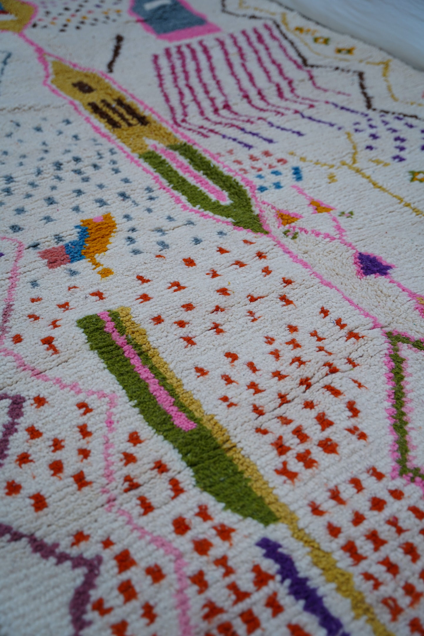 Large Colorful Handmade Sheep Wool Rug 255 x 140 cm