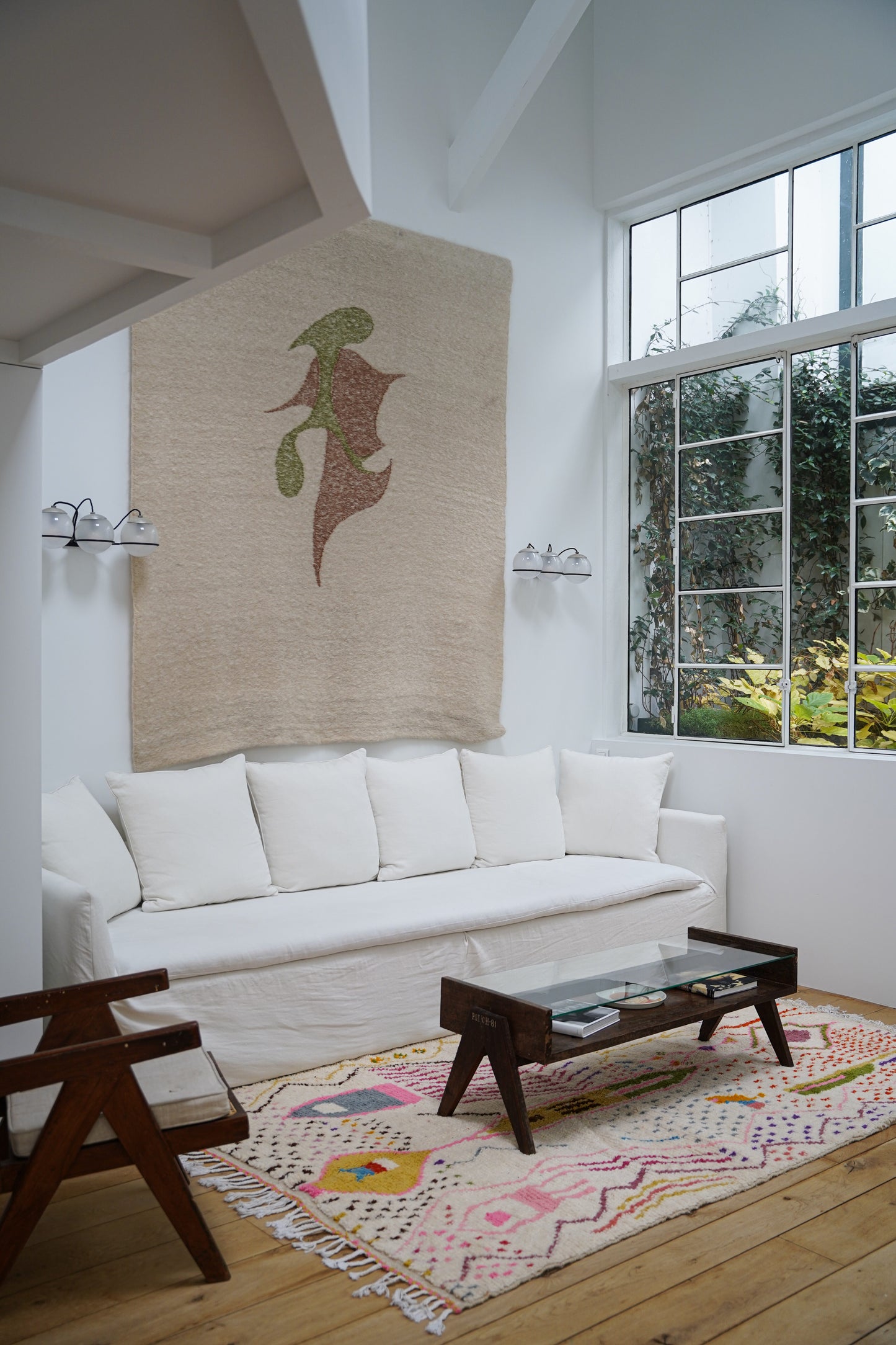 Large Colorful Handmade Sheep Wool Rug 255 x 140 cm