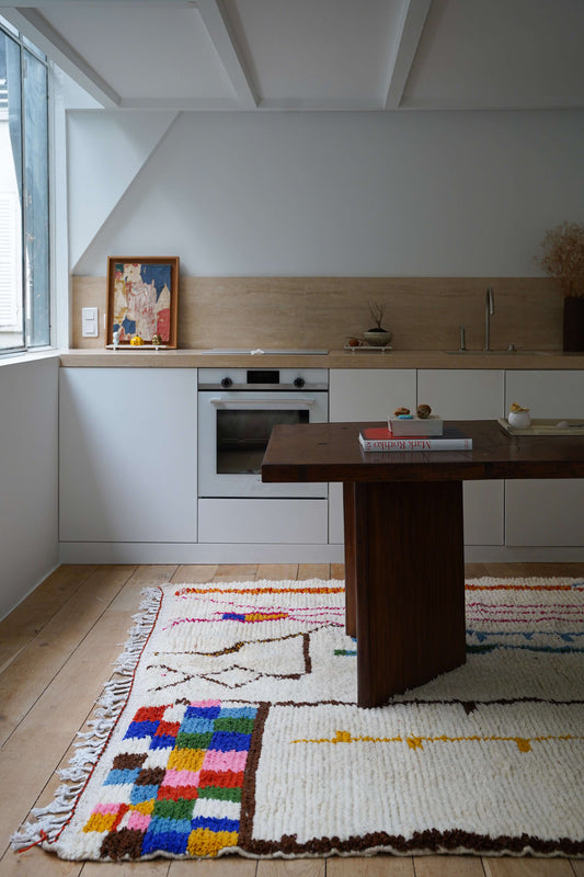 Tapis Berbère en Laine de Mouton, Confection Artisanale 295 x 213 cm