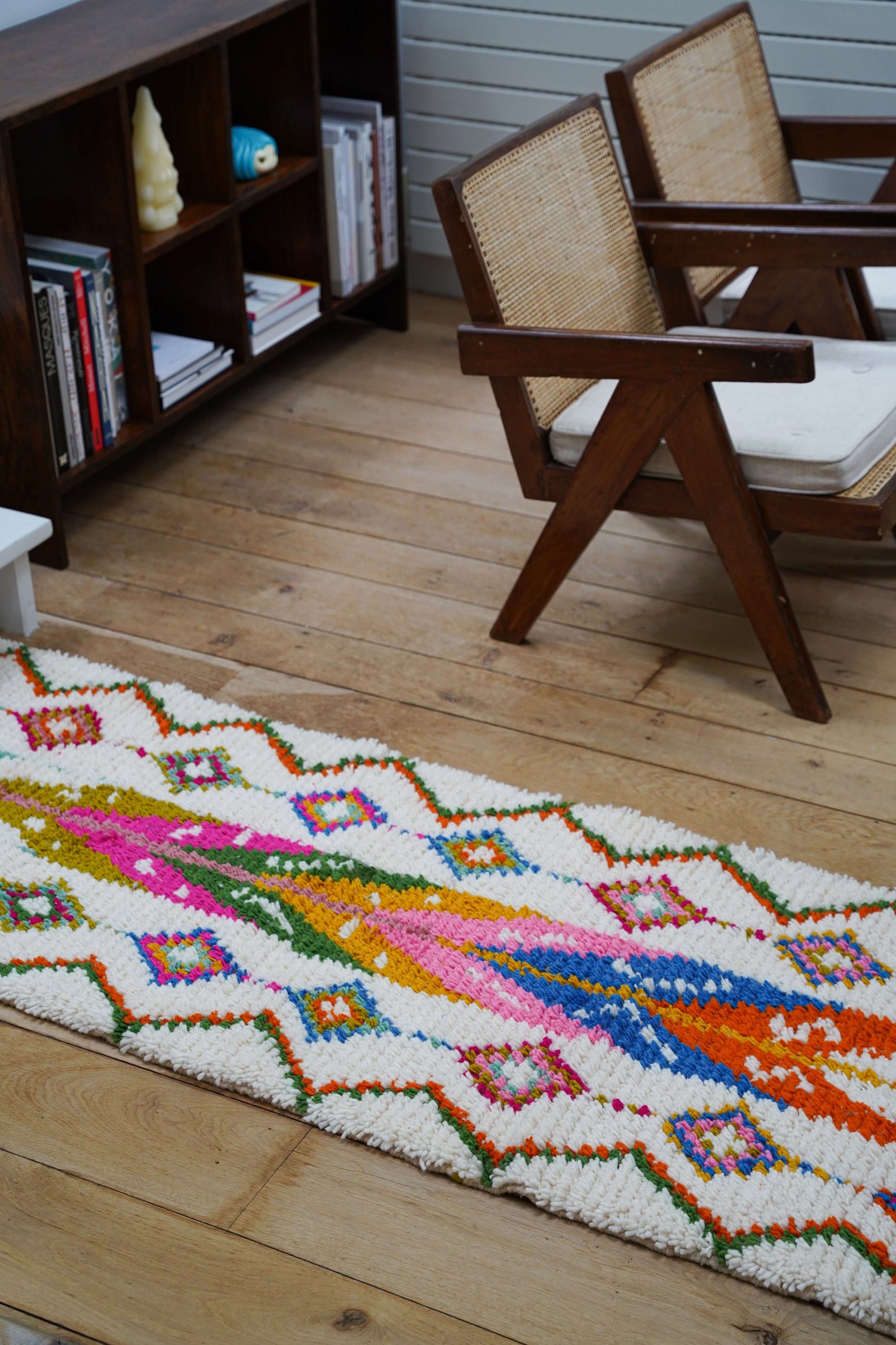 Handmade and Colorful Sheep's Wool Hallway Rug 290 x 70 cm