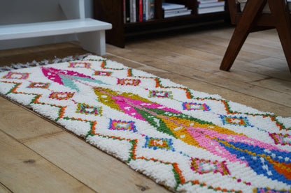 Handmade and Colorful Sheep's Wool Hallway Rug 290 x 70 cm