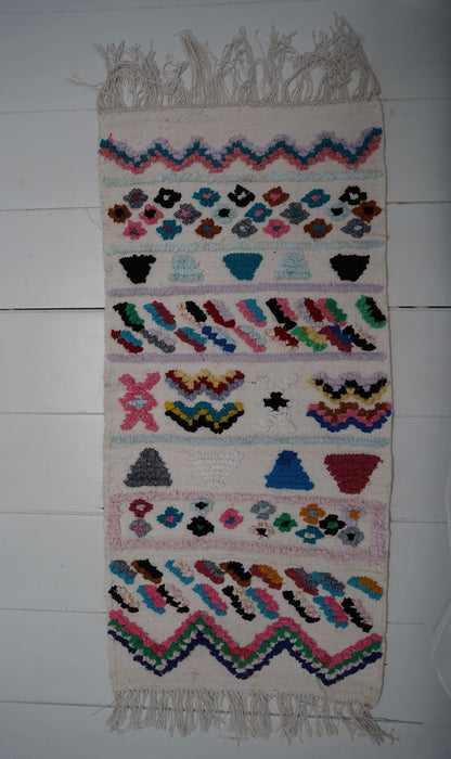 Colorful Boucharouite Rug 130 x 65 cm