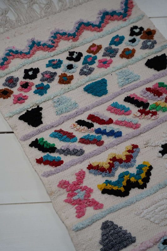 Colorful Boucharouite Rug 130 x 65 cm