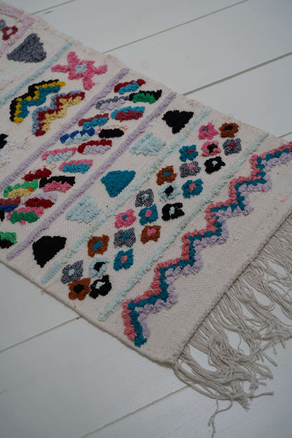 Colorful Boucharouite Rug 130 x 65 cm