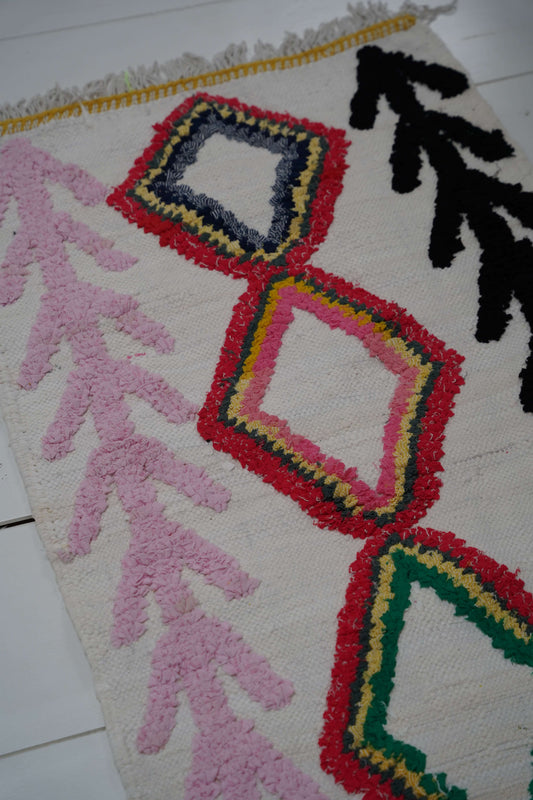 Colorful Boucharouite Rug 130 x 65 cm