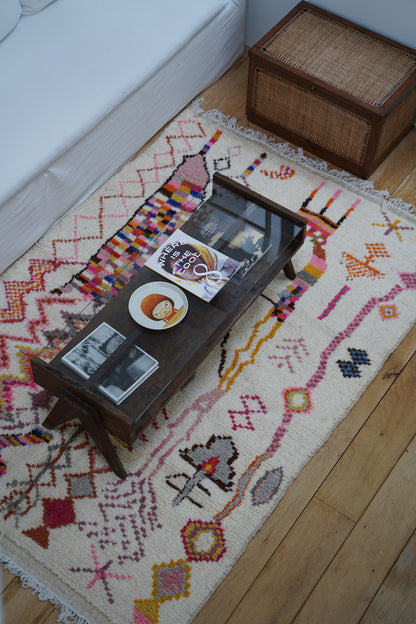 Tapis Coloré Artisanal en Laine de Mouton 230 x 155 cm