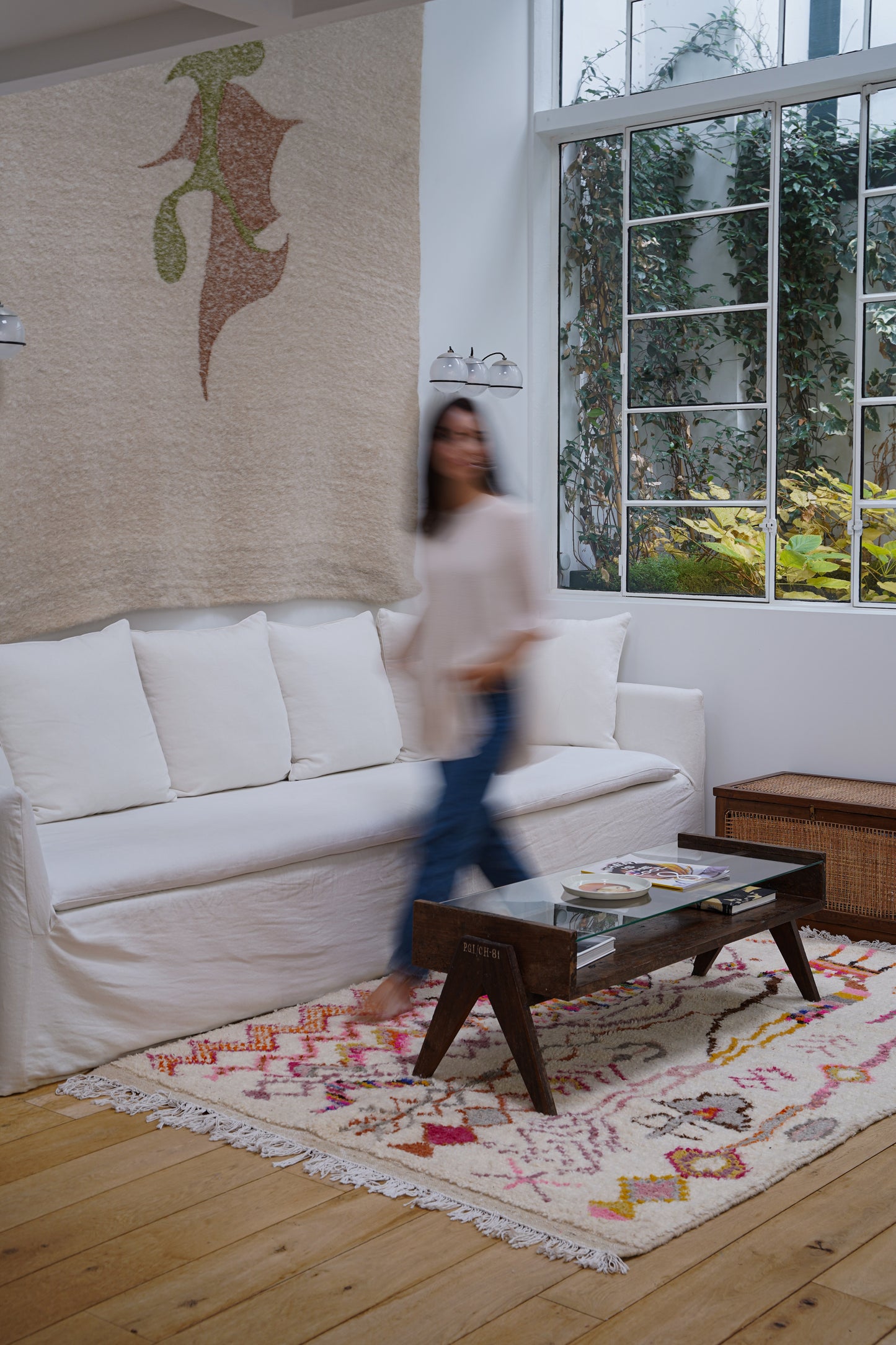 Tapis Coloré Artisanal en Laine de Mouton 230 x 155 cm