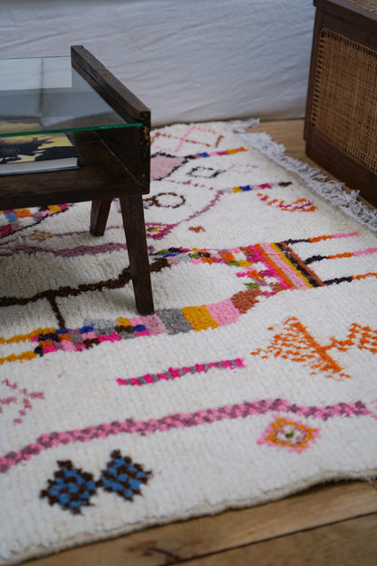 Tapis Coloré Artisanal en Laine de Mouton 230 x 155 cm