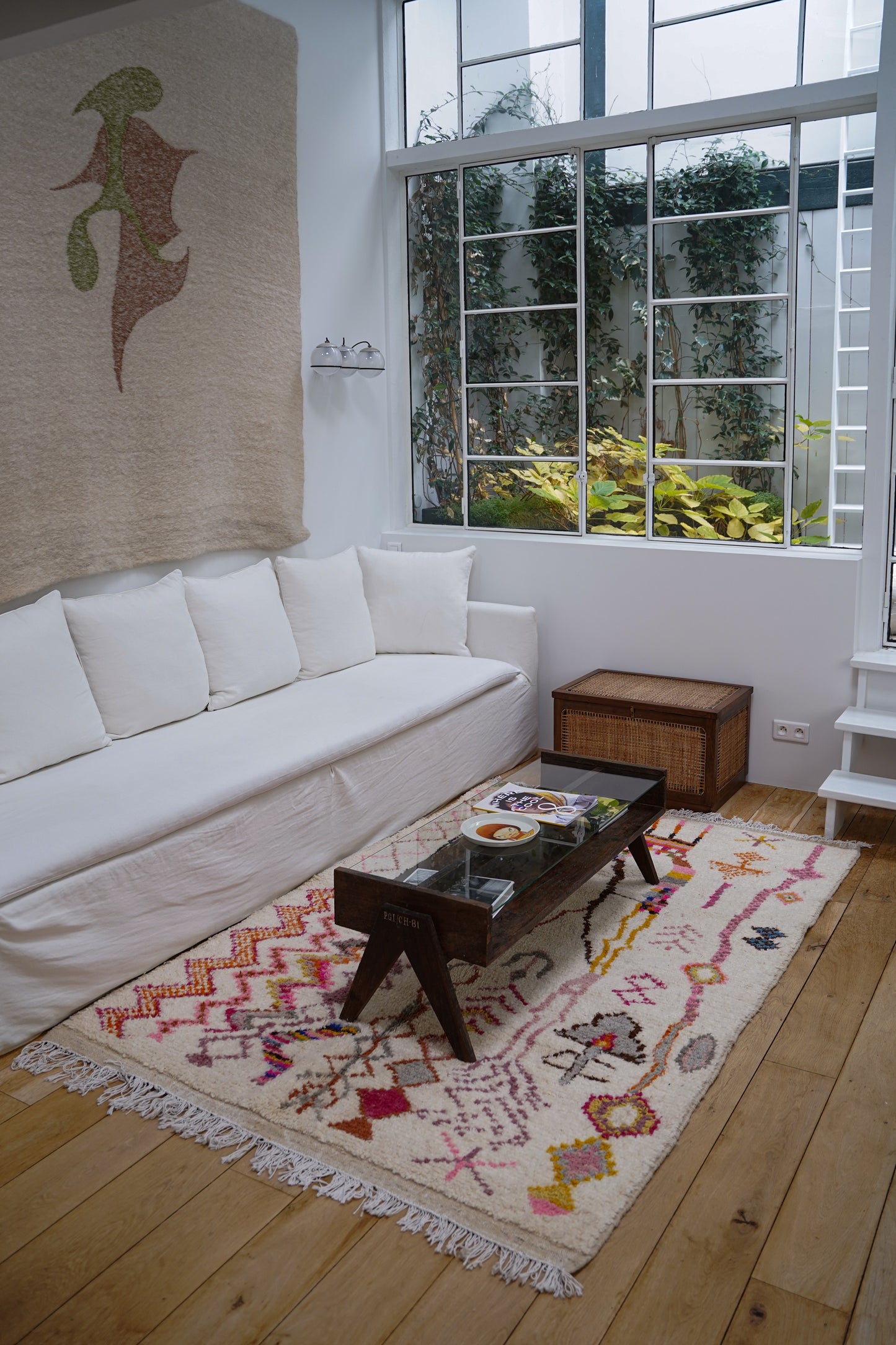 Tapis Coloré Artisanal en Laine de Mouton 230 x 155 cm