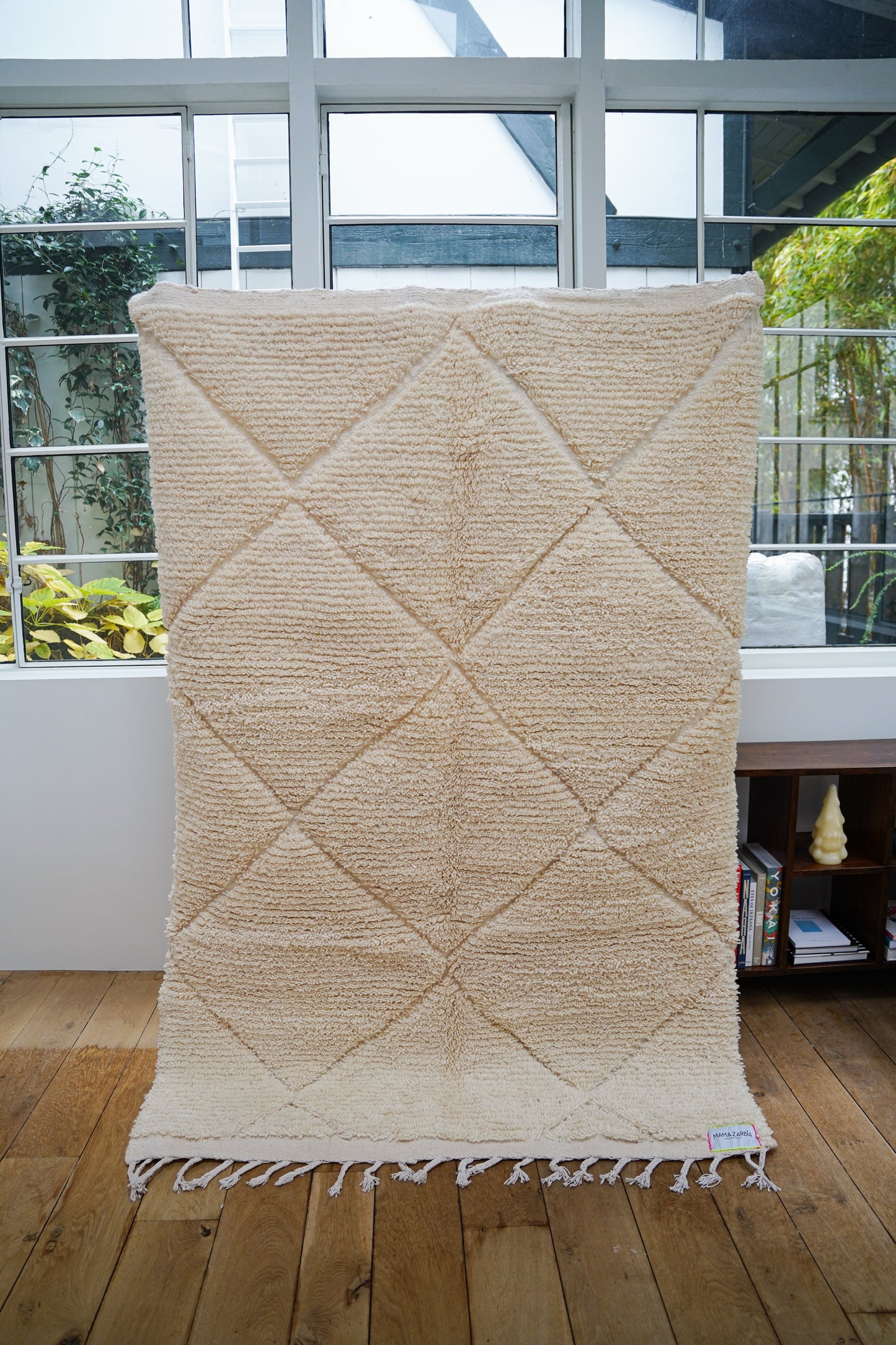 Tapis Beige Élégant aux Motifs de Losanges 230 x 155 cm