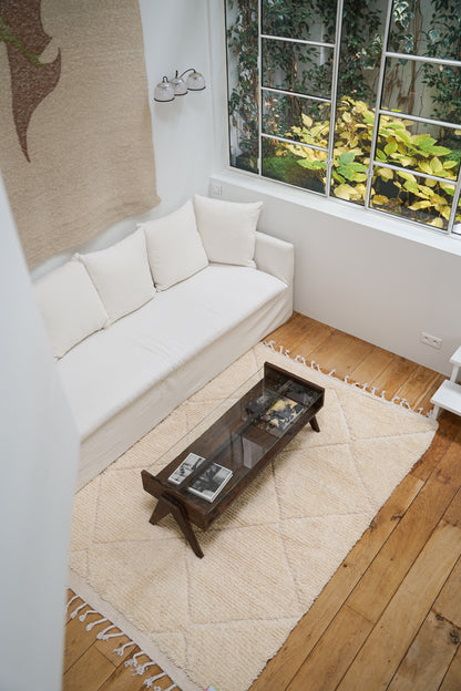 Tapis Beige Élégant aux Motifs de Losanges 230 x 155 cm